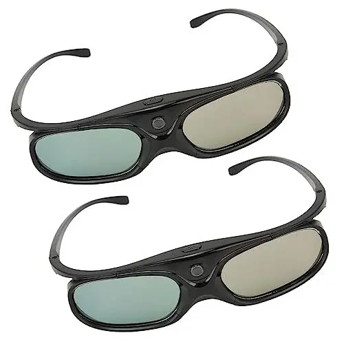 Produktbild: Elprico Wiederaufladbare DLP Link 3D-Brille, 144 Hz Aktualisierung, Aktive Shutter-Brille, Links-/Rechts-Augenrotation, Kompatibel mit Vivitek, LTV 2500, LTV 3500, TV-Projektoren
