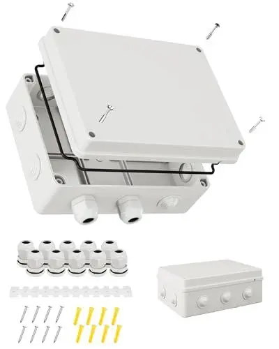 Produktbild: Elqtrax- 2er Pack IP67 Abzweigdose Wasserdicht mit Eingängen |verteilerkasten aufputz für Außen- und Innenbereich 190x140x70mm und 150x110x70mm (IP67-verteilerdose aufputz)
