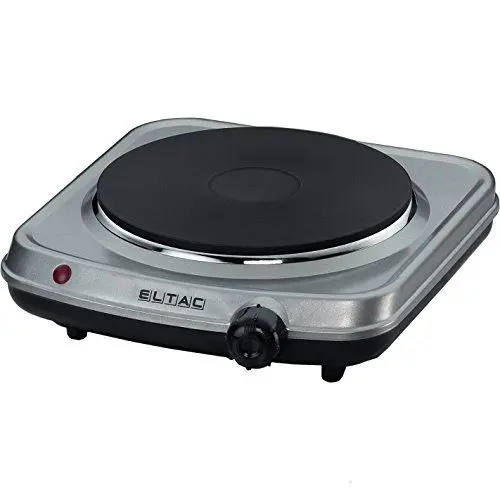 Produktbild: ELTAC Einzelkochplatte EK 18 - 1 Gussheizplatte, stufenlos regelbar, Überhitzungsschutz, 1500 Watt, Silbermetallic