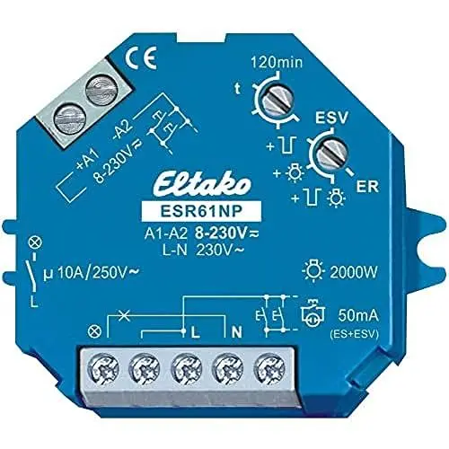 Produktbild: Eltako ESR61NP-8..230V UC Stromstoß-Schaltrelais
