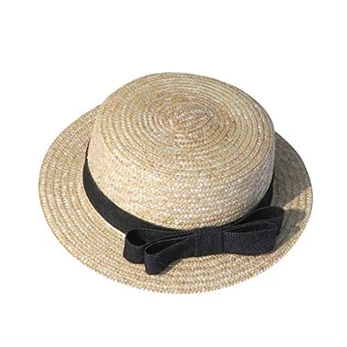 Produktbild: Eltern-Kind Strohhut Für Damen und Baby Mädchen Kinder Flache Krempe Strandhut Mode Strand Sonnenhüte Uv Schutz Upf50 Beach Cap Sommermütze Lady Hüte 56-58cm Kleinkinder Hute 48-52cm