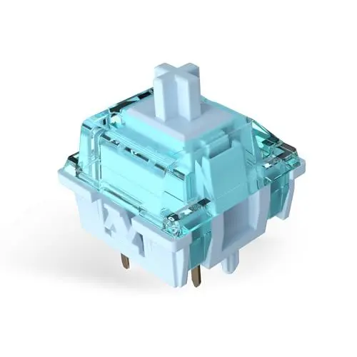 Produktbild: ELUTENG 100pcs Blaue keyboard switches, 5 Pin Transparentes Gehäuse, Pre-lubed Staubdichter Schaft, 48gf MX Mechanical für Mechanische Tastatur Gaming/DIY Gaming Kit