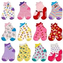 Produktbild: ELUTONG Stoppersocken Kinder 12 Paar Kleinkind Mädchen ABS Rutschfeste Socken Rutschfeste Socken Kinder Antirutsch Kinder Socken für 5-7 Jahre Kinder und Mädchen