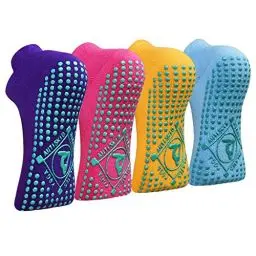 Produktbild: ELUTONG Yoga Socken Anti-Rutsch-Socken (4 Paare) für Damen Pilates, Barre, Tanz, Ballett, Kampfsport, Trampolin, Yoga，Fitness, Krankenhaus, Reha, Heim- und Körperbalance EU 35-40