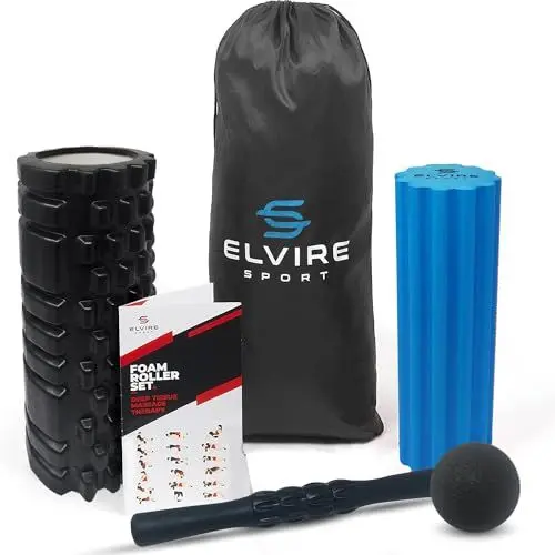 Produktbild: Elvire Faszienrolle für Tiefenmassage, Enthält Schaumstoffrollen, Massageroller Weich & Triggerpunkte, Faszienball (massageball), Fußroller Rücken, Beine, Füße, Nacken Plantarfasziitis