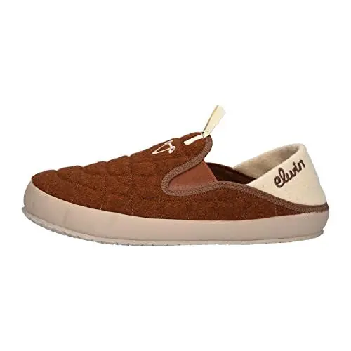 Produktbild: Elwin Shoes Damen Merlin Slipper, Dark red/Offwhite, 38 EU