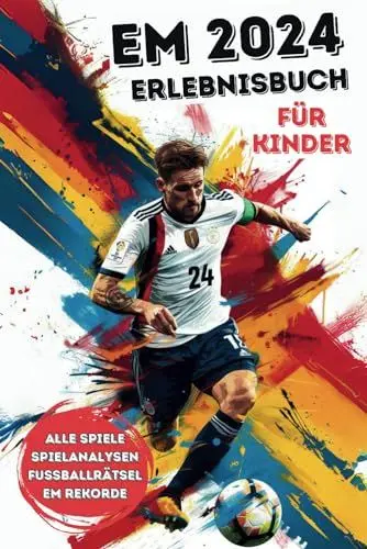 Produktbild: EM 2024 Erlebnisbuch - Das Mitmach-Buch zur Fußball Europameisterschaft für Kinder: Mit Infos zu allen Stadien und Teams, Spielplan zum Eintragen, ... und Rätsel für ein intensives EM Erlebnis.
