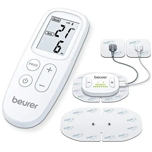 Produktbild: EM 70 Wireless TENS / EMS Gerät, kabelloses Reizstromgerät zur Schmerztherapie, Muskelstimulation und Massage, mit App, inklusive 4 Elektroden