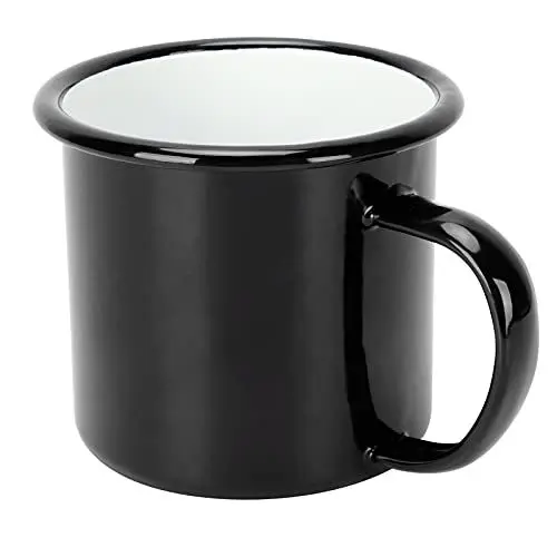 Produktbild: Emaille-Teetassen, 8 Cm, 350 Ml, Kaffeetasse, Emaille-Tasse, Staubwedelbürste Zum Haarschneiden, Emaille-Tasse, Umweltfreundlich, Verdickter Wasserbecher für Kaffee, Wein,