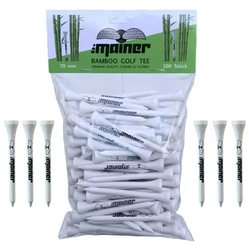Produktbild: Emainer Golf Tees - 70 mm - 100 Stück - Bambus Tee