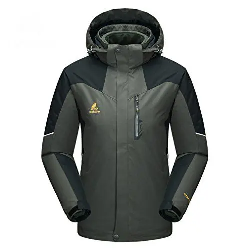 Produktbild: emansmoer Herren 3 in 1 Winddicht Wasserdicht Atmungsaktiv Mantel Funktions Outdoor Sport Wandern Trekking Jacke (XXXX-Large, Grau)