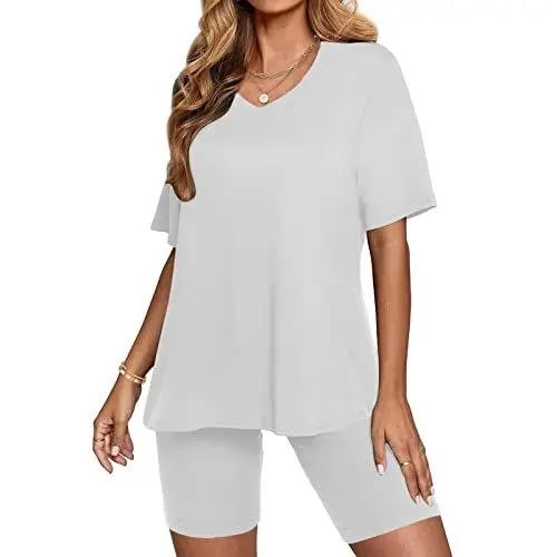 Produktbild: EMATOP Hosenanzug Damen Zweiteiler Sommer Hoher Taille Weites Bein Hose und Rundhals Ärmellos Tank Top Anzug Hosenanzug Elegant Freizeitanzug Einfarbig Hausanzug Streetwear 2 Teiliges Outfit