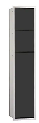 Produktbild: EMCO Asis 150 Unterputz-Schrankmodul für das Gäste-WC, Badezimmerschrank als Toilettenpapierhalter & Klobürstenhalter mit extra Fach, Hochschrank mit 