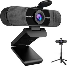 Produktbild: EMEET Full HD Webcam - C960 Kit 1080P Webcam mit Objektivabdeckung & Dual Mikrofon, 90 ° Streaming Kamera mit Automatische Lichtkorrektur, Plug & Play, Webcam mit Stativ für Linux, Win10, Mac OS