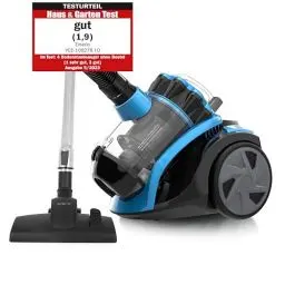 Produktbild: Emerio ECO Zyklon Staubsauger 900 Watt Leistung 2,0 Liter Staubbehälter 7m Aktionsradius HEPA Filter CyclonePro klein und wendig Metall-Teleskoprohr inkl. Fugendüse, VCE-108278.10, Schwarz/Blau