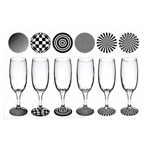 Produktbild: EMH Sektglas 6er Set mit schwarz & weiß optischer Illusion Basis 150ml