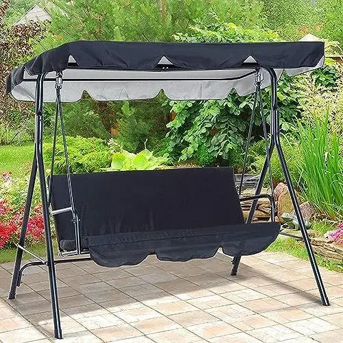 Produktbild: Emiif Ersatz-Baldachin für Schaukel, 2- oder 3-Sitzer, Gartenschaukelstuhl-Abdeckung, Sonnenschutz, 164 x 114 x 15 cm, Schaukeldach, Sonnenschutz, wasserdicht, staubdichte Abdeckung