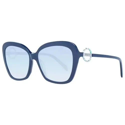 Produktbild: Emilio Pucci Unisex EP0165 Sunglasses, Shiny Navy Blue & Vivara Print Wrap/Gradient Blu, 58