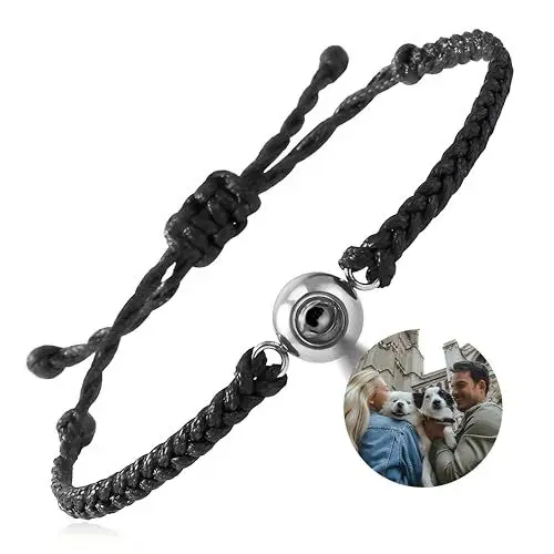 Produktbild: EMIRISTIC Personalisiertes Foto-Armband mit Bild im Inneren, handgefertigtes Armband für jeden besonderen Anlass, Free Size, Ohne Edelstein