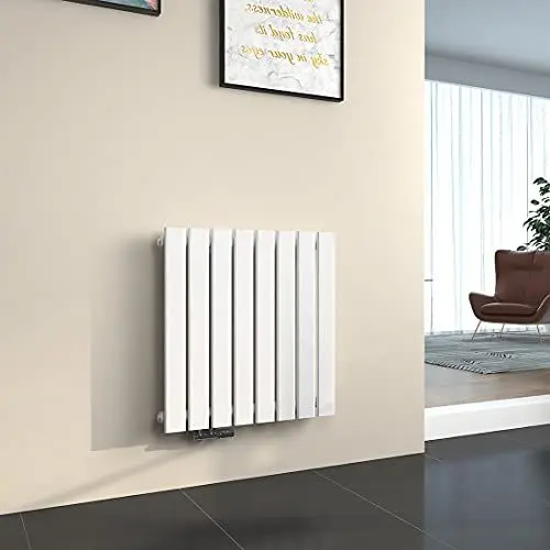 Produktbild: EMKE Heizkörper Horizontal 630x620mm, Design Flachheizkörper Einlagig Moderne Heizkörper Flach Paneelheizkörper Seitenanschluss Weiß 450W
