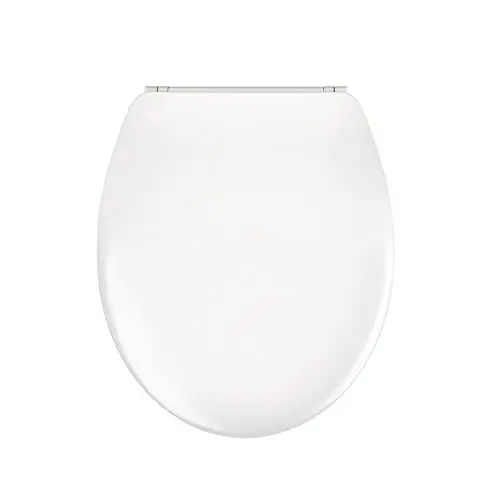 Produktbild: EMKE WC Sitz Toilettendeckel mit absenkautomatik, Toilettensitz O Form Klodeckel mit Absenkautomatik, Klobrille Abnehmbar WC Deckel Toilettenbrille WCc-Sitze Weiß 150KG