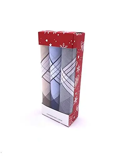 Produktbild: emlstyle Xmas Boxed Herren Taschentücher 100% Baumwolle Taschentücher 3 Stück