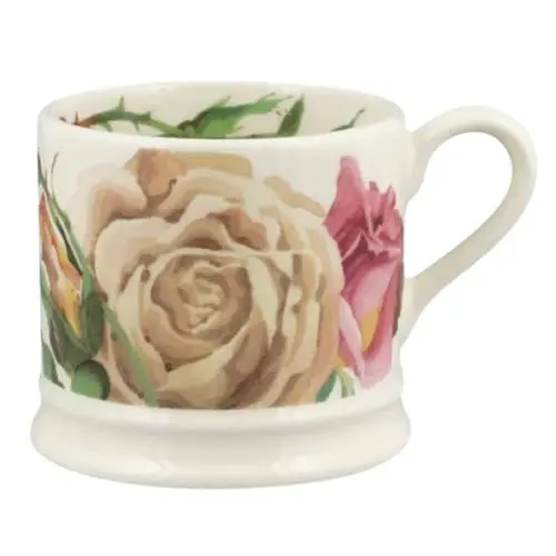 Produktbild: Emma Bridgewater Kleine Tasse 175ml, Keramik Kaffeetasse groß - Steingut Tasse, Cappuccino, Latte, Kaffee, Teetasse - Schöne Tassen, Geburtstagsgeschenk - Kaffeebecher Rosen