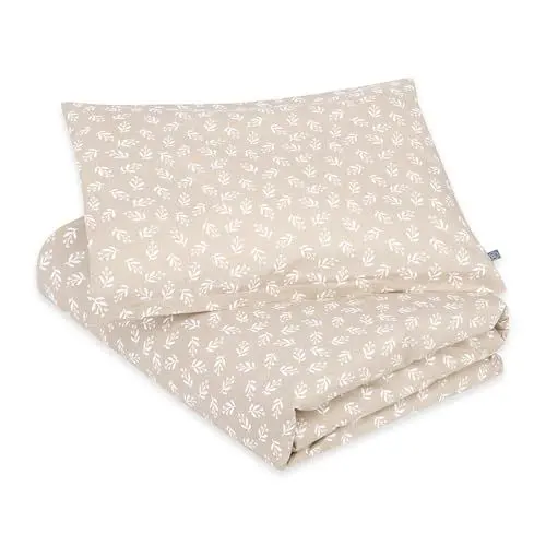 Produktbild: emma & noah Baby Bettwäsche, 100x135 cm, Kissenbezug 40x60 cm, Gemusterte Musselin Kinderbettwäsche, 100% Bio-Baumwolle, 2-Teiliges Set, Reißverschluss (Floral Sand Neu)