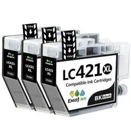 Produktbild: Emojink LC421XL LC421 Druckerpatronen für Brother LC-421XL LC421 Multipack Patronen für Brother DCP-J1050DW DCP-J1140DW MFC-J1010DW Drucker, 3BK