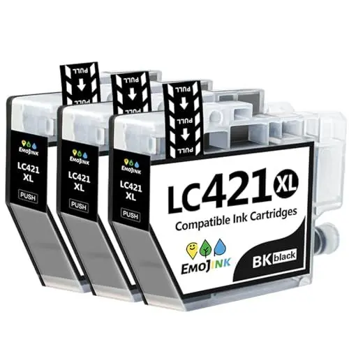 Produktbild: Emojink LC421XL LC421 Druckerpatronen für Brother LC-421XL LC421 Multipack Patronen für Brother DCP-J1050DW DCP-J1140DW MFC-J1010DW Drucker, 3BK