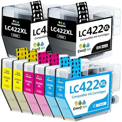 Produktbild: 8Pack Emojink LC422 LC422XL Druckerpatronen für Brother LC-422XLVAL LC-422 Multipack Patronen für Brother MFC-J5340DW, MFC-J5345DW, MFC-J5740DW, MFC-J6540DW, MFC-J6940DW