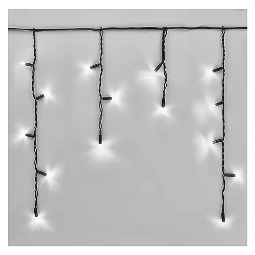 Produktbild: EMOS Connect System 3m Eisregen Lichterkette Profi, robuste Weihnachtslichterkette mit 50 LEDs, Erweiterungskomponent C (ohne Verbindungskabel und Adapter), IP44 für Innen und Außen, Kaltweiß, schwarz