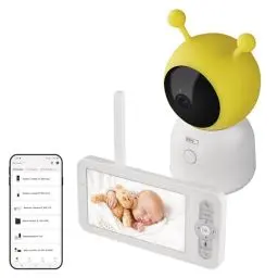 Produktbild: EMOS GoSmart Babyphone IP-500 Guard mit 5'' LCD-Monitor und 3000 mAh Akku, WiFi und App, drehbar, fokussierbar, 2-Wege-Audio, IR-Nachtsicht, Smart Sensore und Erkennungsfunktionen, inkl. Netzteil