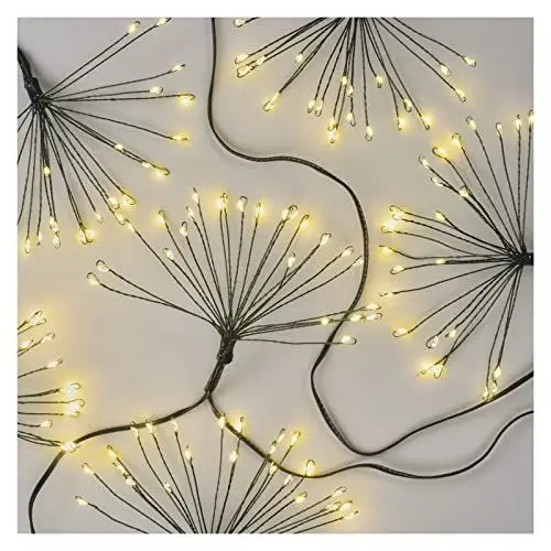 Produktbild: EMOS LED-Lichterkette warmweiß für Innen, 8 m lange Feuerwerk Weihnachtslichterkette NANO, 6 Stunden Timer Funktion, Netzteil und Transformator, für Partys, Weihnachten, Deko, grünes Kabel