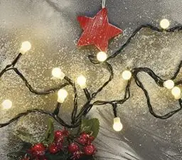 Produktbild: EMOS LED-Lichterkette warmweiß für Innen und Außen, 20m lange Weihnachtslichterkette mit 200 LEDs in Kugelform, 6 Stunden Timer Funktion, Netzteil und Transformator, für Partys, Weihnachten, Deko