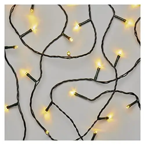 Produktbild: EMOS LED-Lichterkette warmweiß für Innen und Außen, 4m lange IP44 Weihnachtslichterkette mit 40 LEDs + 5m Zuleitung und Netzteil, 6 Stunden Timer Funktion, für Party, Weihnachten, Deko