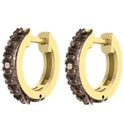 Produktbild: Emporia Damen Ohrringe silber 925 mit echten Champagner-Diamant Ohhringe vergoldete Ohrringe Silberohrringe Steckend Luxus Stil besondere anlässe ohrringe geschenke für frauen