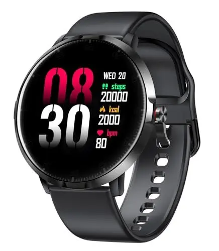 Produktbild: Emporia Watch Basic Smartwatch, Uhr mit Schlafüberwachung, Herzfrequenzmessung, Blutsauerstoffmessung & Blutdruckmessung, Inkl. Schrittzähler, Wettervorhersage Funktion, Für Damen & Herren, Schwarz