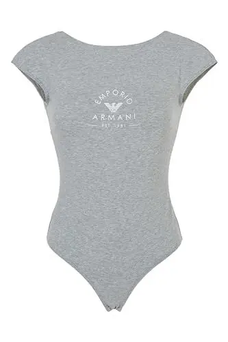 Produktbild: EMPORIO ARMANI Damen-Body aus Stretch-Baumwolle mit ikonischem Band mit Logo, HELLGRAU MELANGE, M