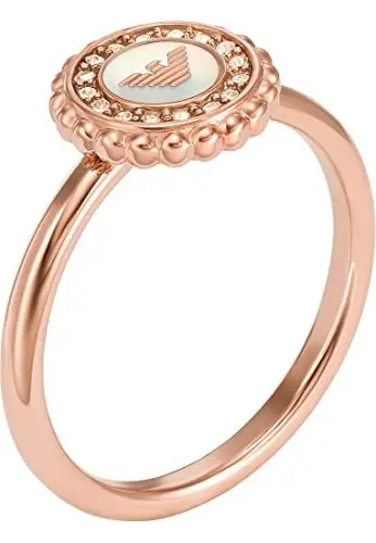 Produktbild: EMPORIO ARMANI Damenring Rose Gold-Tone Edelstahl Mutter der Perle Zentrum Focal, EGS30202218