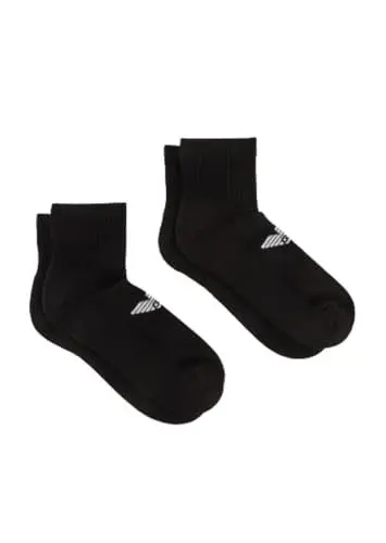 Produktbild: EMPORIO ARMANI Herren-Söckchen mit Adler-Logo, 2er-Pack, Schwarz, Einheitsgröße
