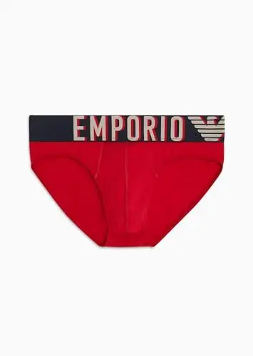 Produktbild: EMPORIO ARMANI Herren Stretch Cotton Megalogo Briefs, RED, XL