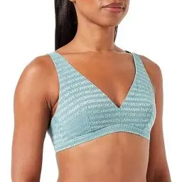Produktbild: Emporio Armani Damen Emporio Armani Women's Bralette All Over Logo Mesh Bra, Arctic, XS EU