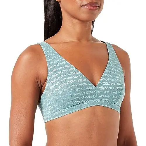 Produktbild: Emporio Armani Damen Emporio Armani Women's Bralette All Over Logo Mesh Bra, Arctic, XS EU