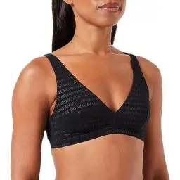 Produktbild: Emporio Armani Damen Emporio Armani Women's Bralette All Over Logo Mesh Bra, Schwarz, M EU