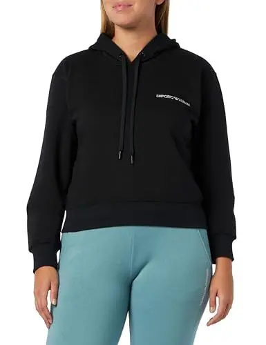Produktbild: Emporio Armani Damen Emporio Armani Women's Hooded Iconic Terry Sweatshirt, Schwarz, M EU
