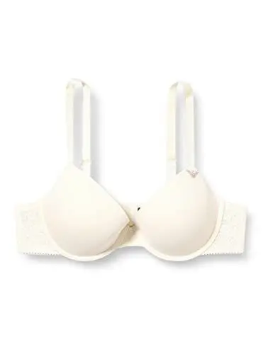 Produktbild: Emporio Armani Damen Emporio Armani Women's Second Skin Microfiber & Lace Push Up Bra, Yogurt, B EU