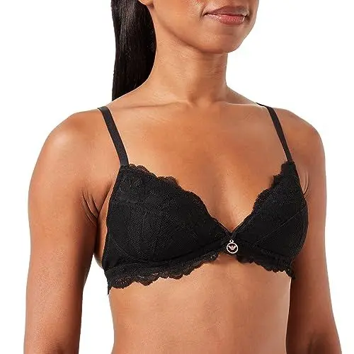 Produktbild: Emporio Armani Damen Emporio Armani Women's Triangle Eternal Lace Padded Bra, Schwarz, M EU