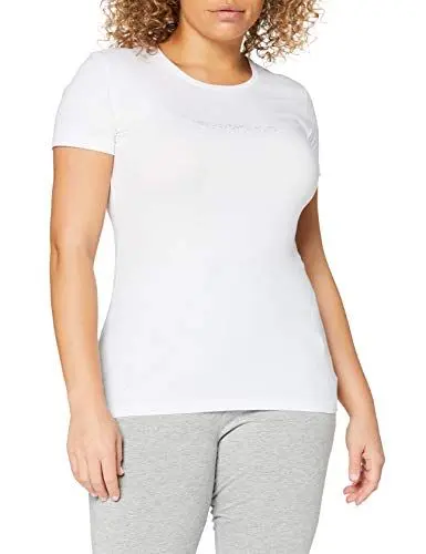 Produktbild: Emporio Armani Damen Iconic Cotton T-Shirt, L, Weiß