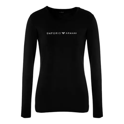 Produktbild: Emporio Armani Damen Iconic Logoband Long Sleeve T-Shirt, Schwarz, M